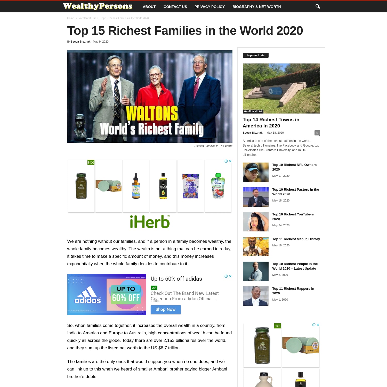 Top 15 Richest Families in the World 2020
