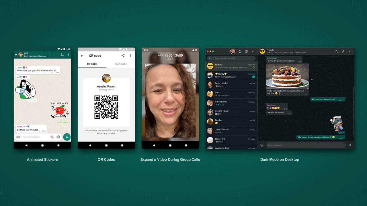 WhatsApp introduces Animated Stickers, QR codes and dark mode