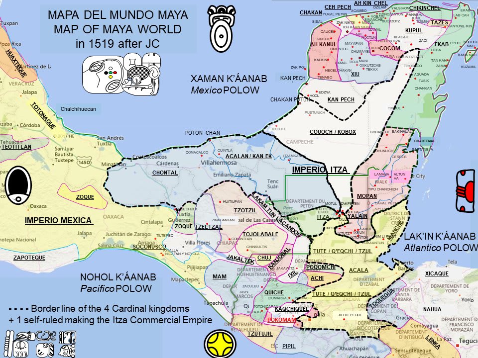 Map of the Mayan World in 1519