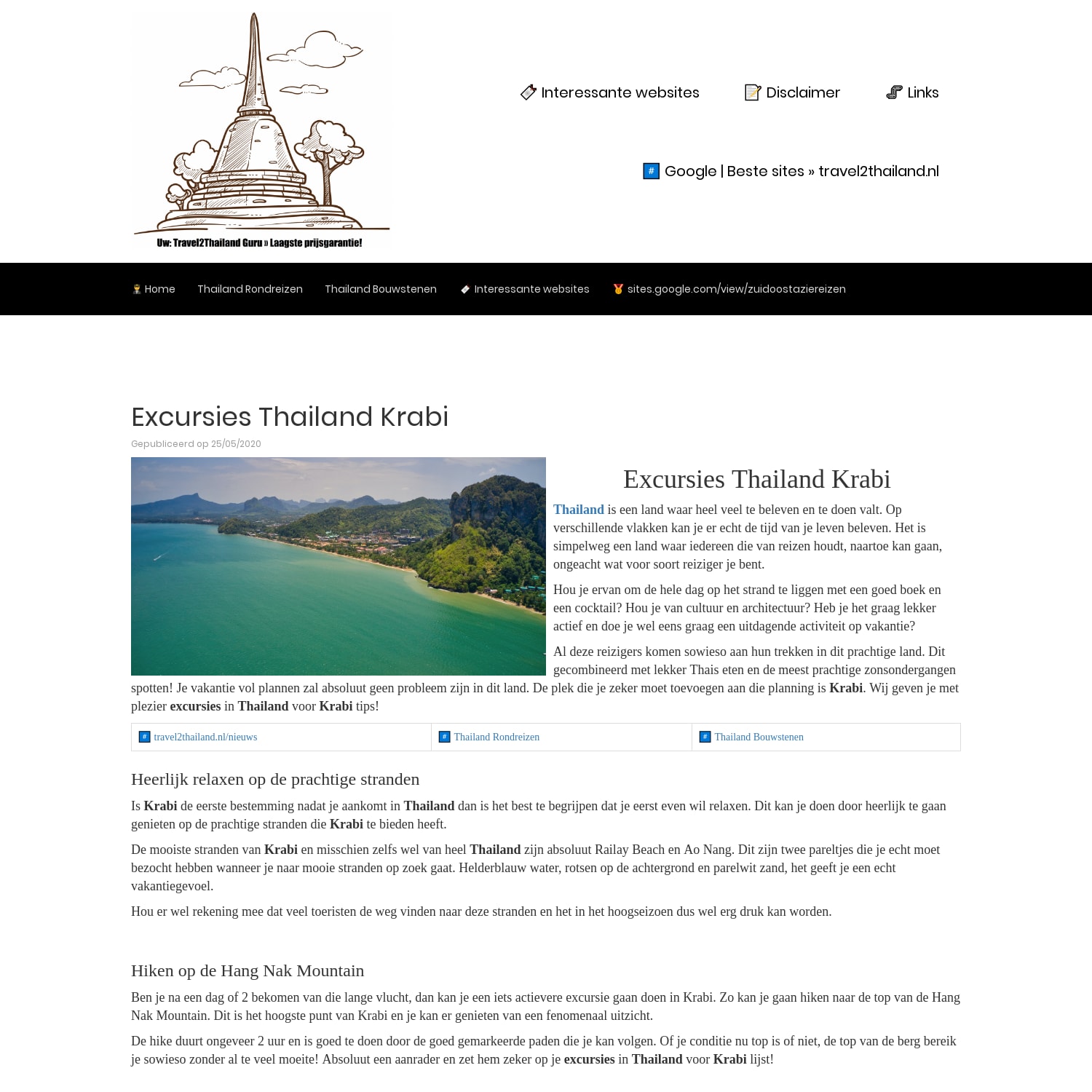 Excursies Thailand Krabi - Travel2Thailand: complete individuele rondreizen & bouwstenen
