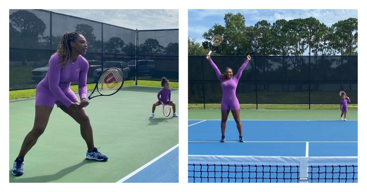 Serena Willams Already Training Mini-Me Daughter Olympia To Be A Tennis Pro
