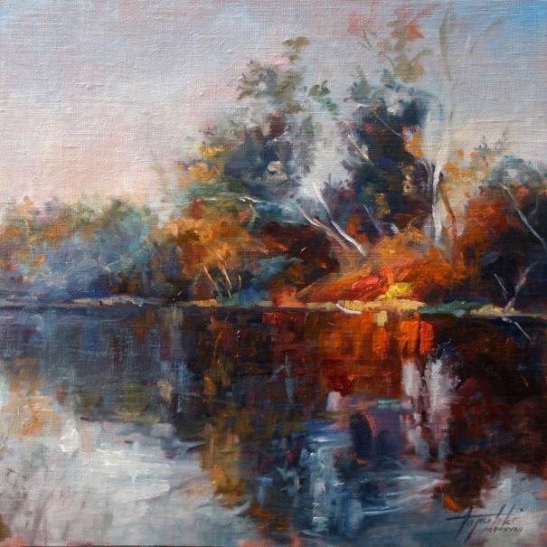 River Reflections By Darko Topalski, Oil Painting