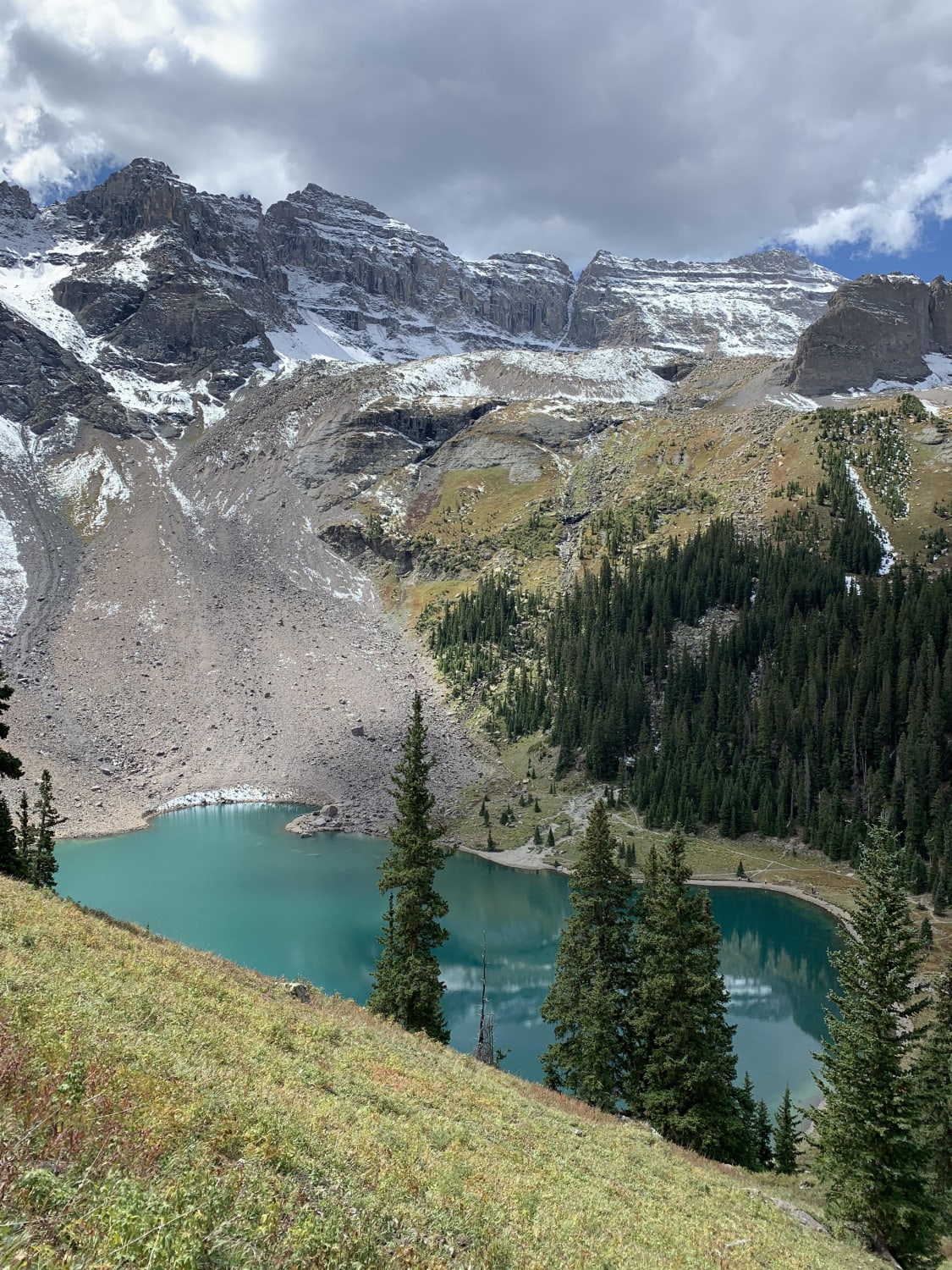 Most gorgeous hike I’ve ever done- to the Blue Lakes (lower lake of the 3 pictured) near Ridgway, Colorado, USA.