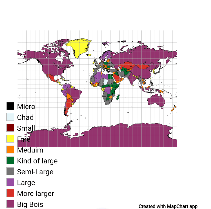 I did this for fun (sizes of countries)