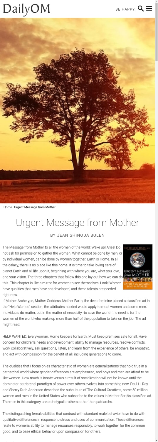 Urgent Message from Mother by Jean Shinoda Bolen
