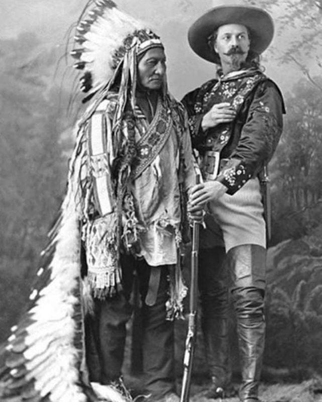 Hunkpapa Lakota leader Sitting Bull with Showman Buffalo Bill in 1885