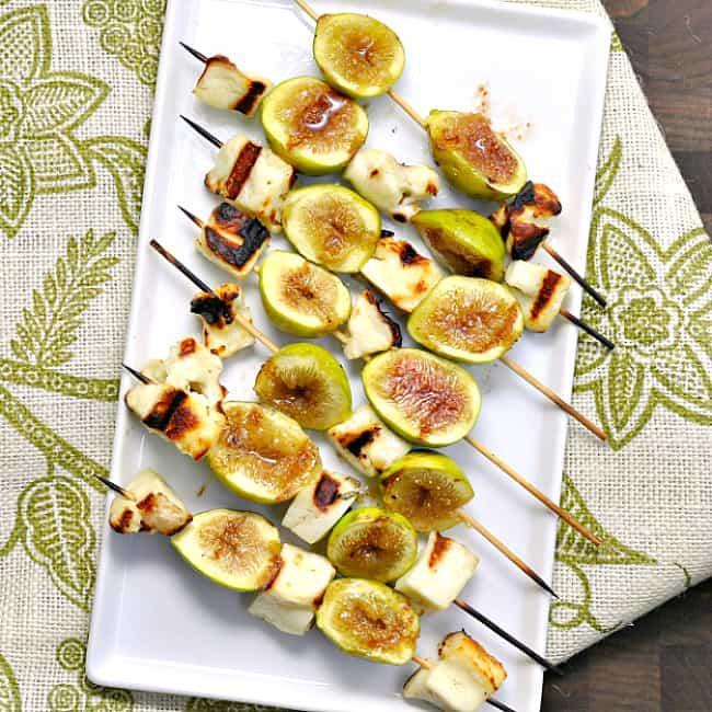 Grilled Halloumi and Fig Kabobs
