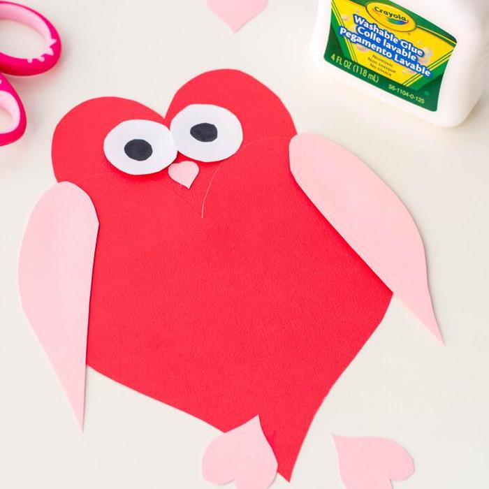 Owl Heart Shape Paper Craft - DIY Valentine's Day Cards