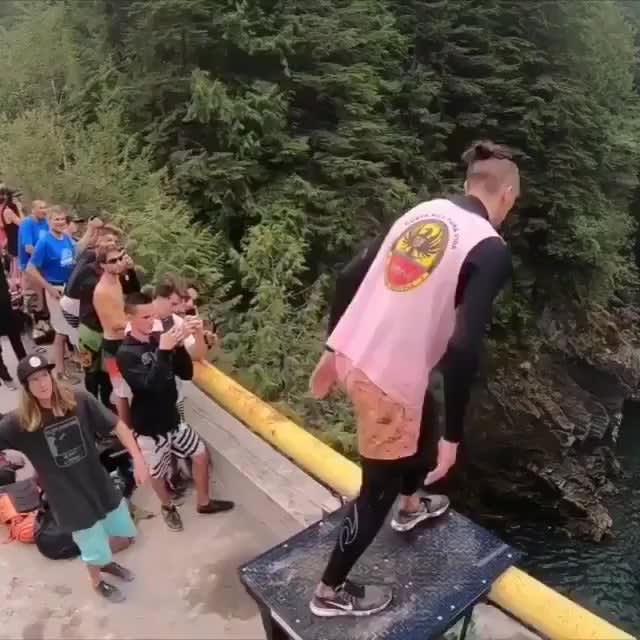HMRB while I jump of this bridge into the water doing a backflip