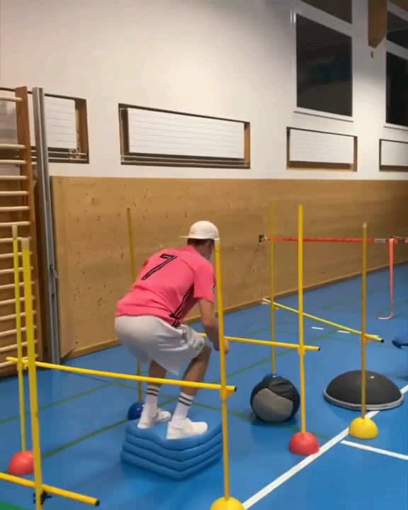 Guy does an obstacle course