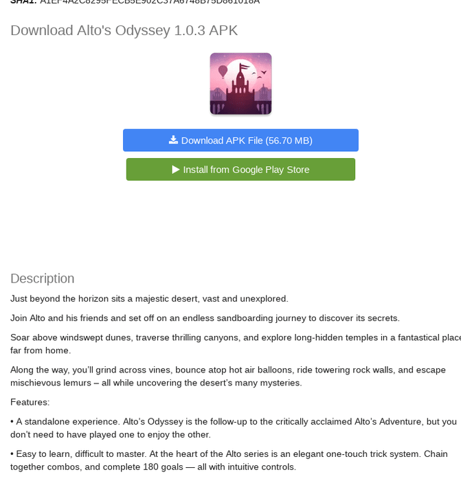 Alto's Odyssey 1.0.3: Download Android APK