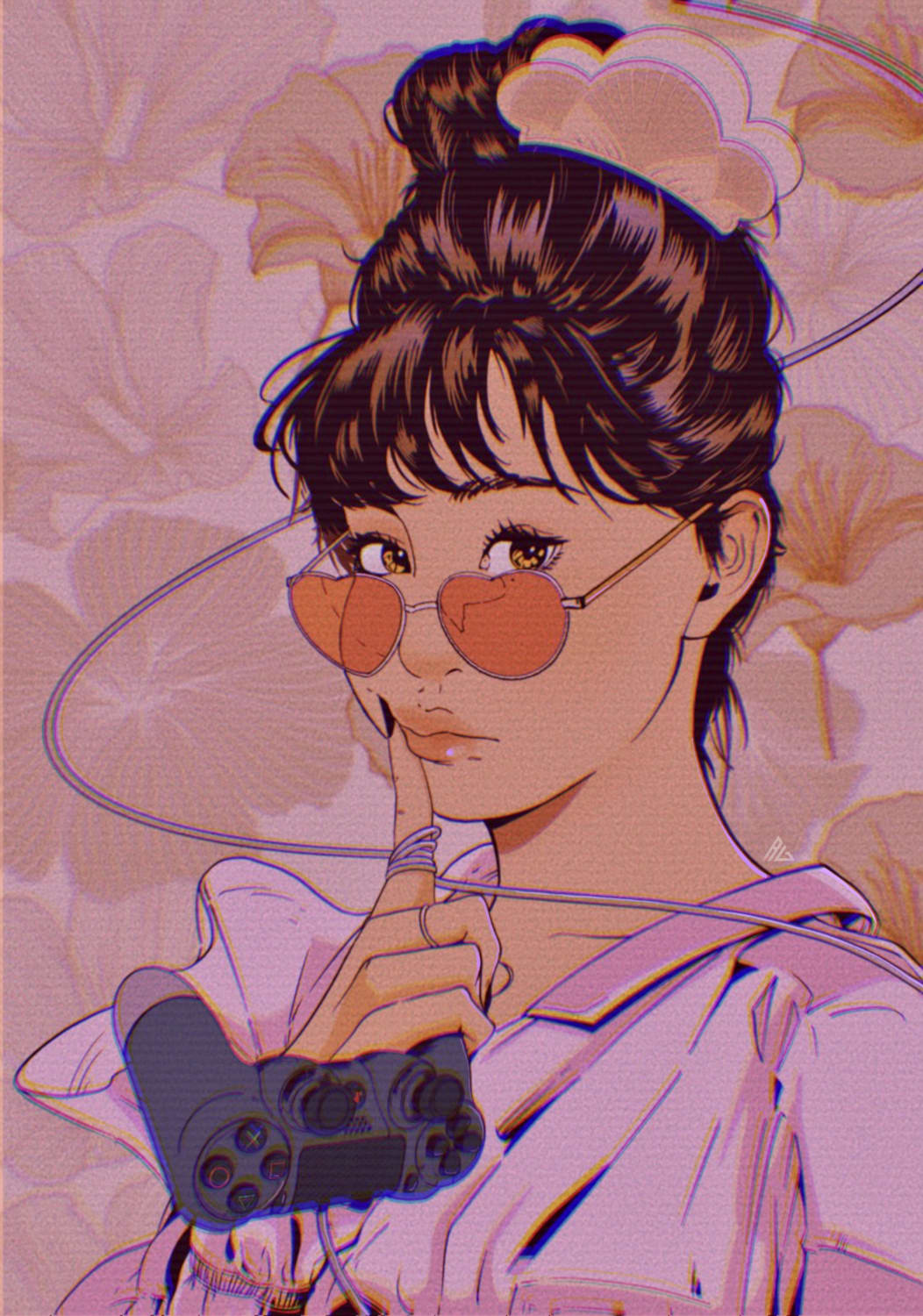 I drew a portrait with a 90's anime aesthetic, hope it fits here!