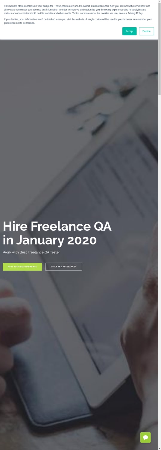 Freelance QA Tester for hire in January 2020
