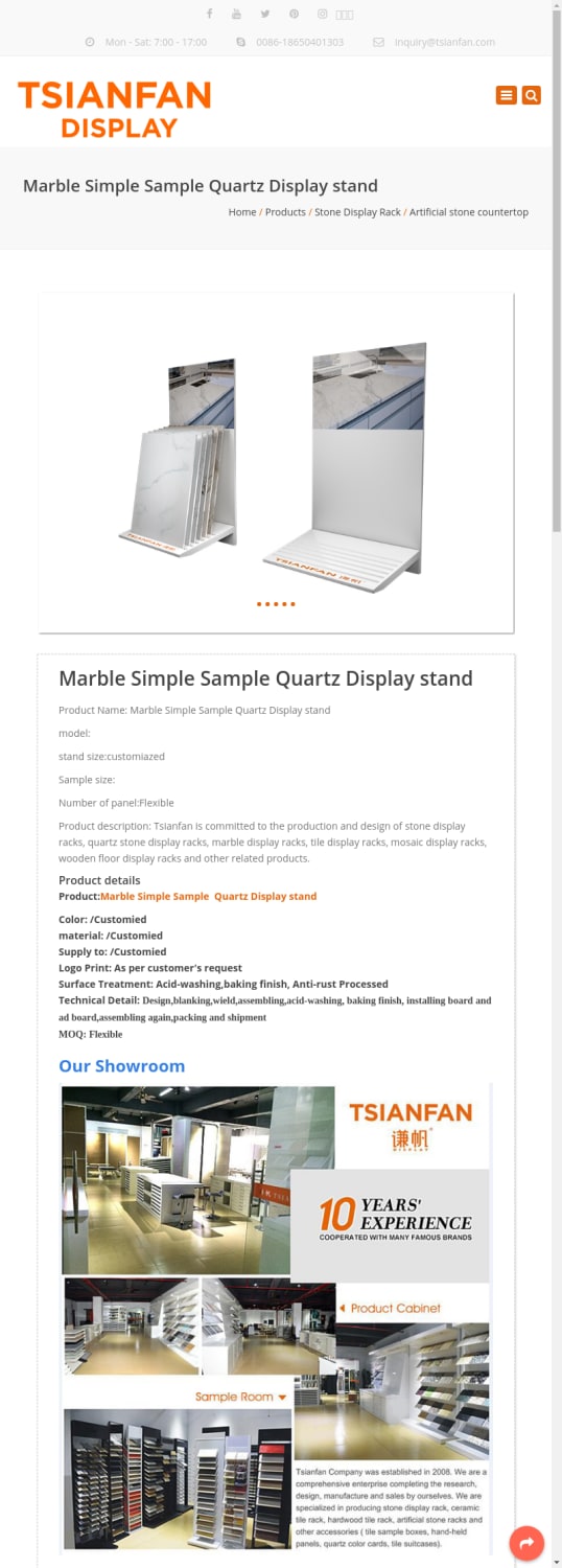 Marble Simple Sample Quartz Display stand