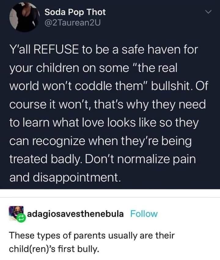 Y’all refuse to be a safe haven for your children