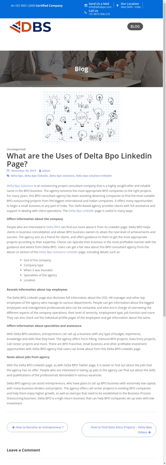 What are the Uses of Delta BPO Linkedin Page?