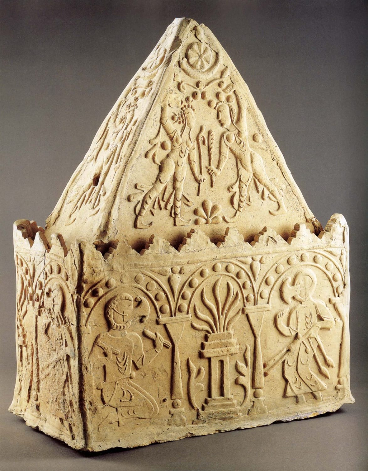 Zoroastrian Fire Worship, Ossuary Lid, Sogdiana, 7th Century AD