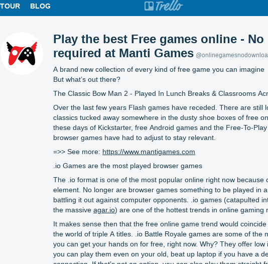 Play the best Free games online - No download required at Manti Games (onlinegamesnodownload)