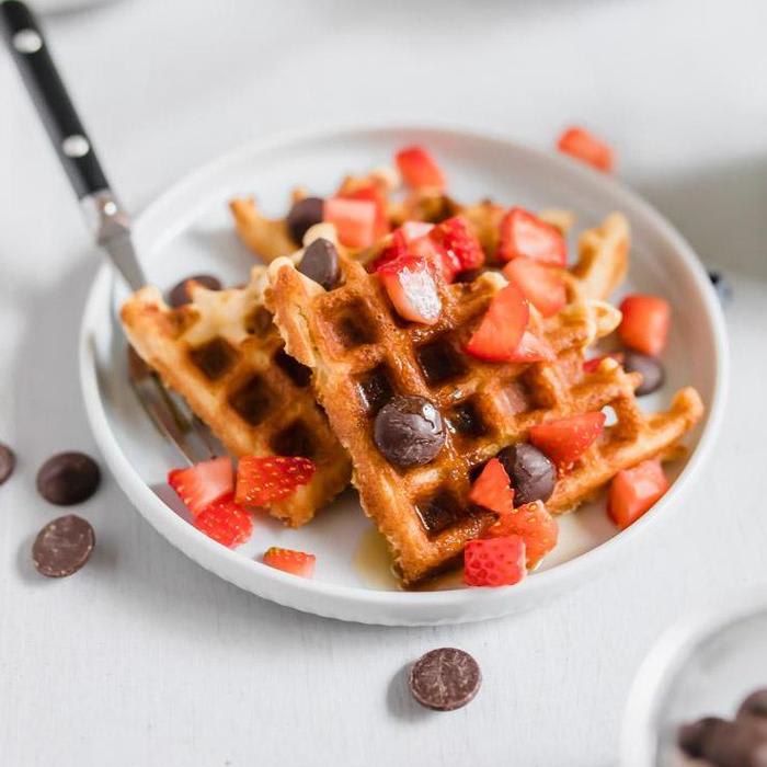 easy DIY waffle bar for a Galentine's Day party