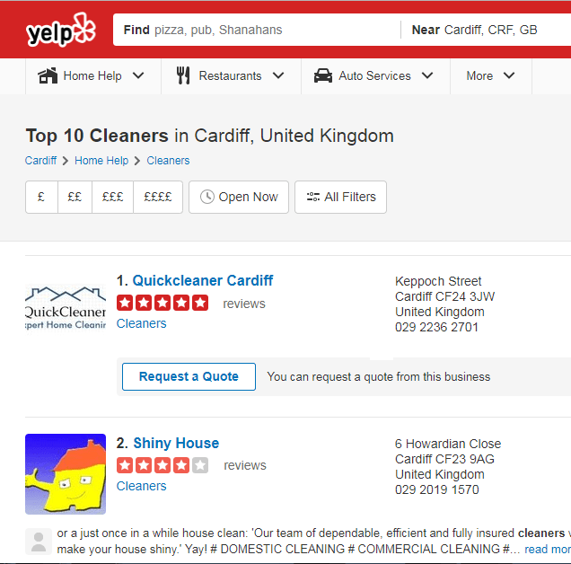 QuickCleaner voted Number 1 in Cardiff and Yeovil