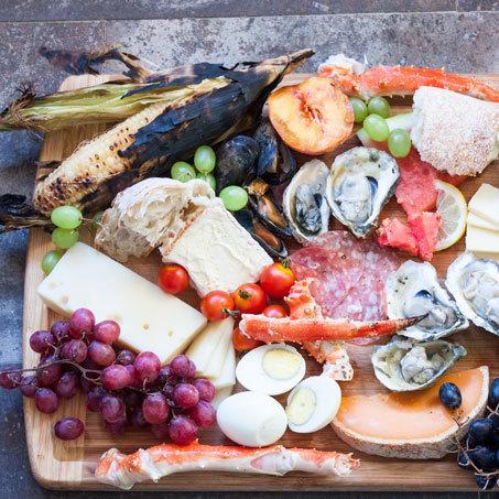 Charcuterie Platter with Seafood for Glamping