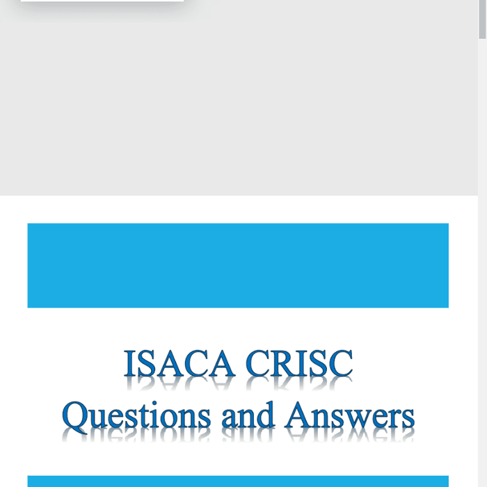 ISACA CRISC Questions And Answers