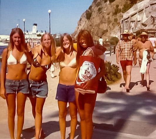 My Mom (far left) in 1974 on Catalina Island