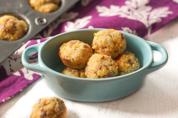 Mini Low Carb Sausage & Cheese Muffins - gluten free too!