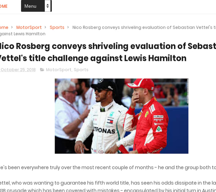 Nico Rosberg conveys shriveling evaluation of Sebastian Vettel's title challenge against Lewis Hamilton