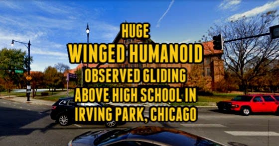 Huge Winged Humanoid Observed Gliding Above High School in Irving Park, Chicago
