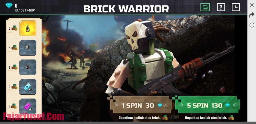 Event Brick Warrior Free Fire, Karakter Kamu Jadi Lego!