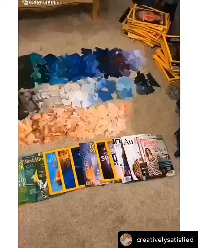 Daughter makes art from magazines that her grandpa gave to her throughout her childhood!