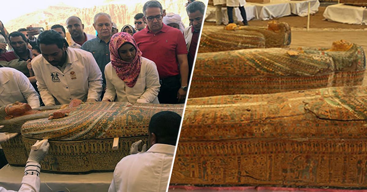 Perfectly Preserved Ancient Egyptian Coffins Opened After Unearthing Mummies