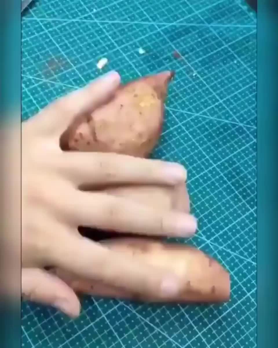 Carving a cow from a potato