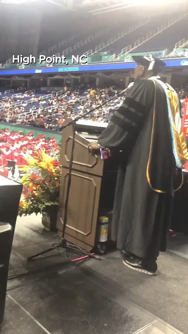 In North Carolina, this principal stood at the podium on Graduation Day. Instead of just a speech, he performed Whitney's "I Will Always Love You" to the entire graduating class. Warning — It's the best seventy seconds you'll spend today...