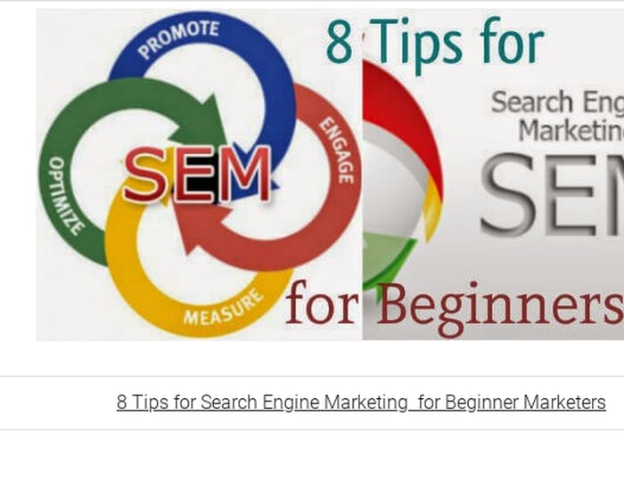 Search Engine Marketing (SEM) Tips for Beginners- Small Business Promotion