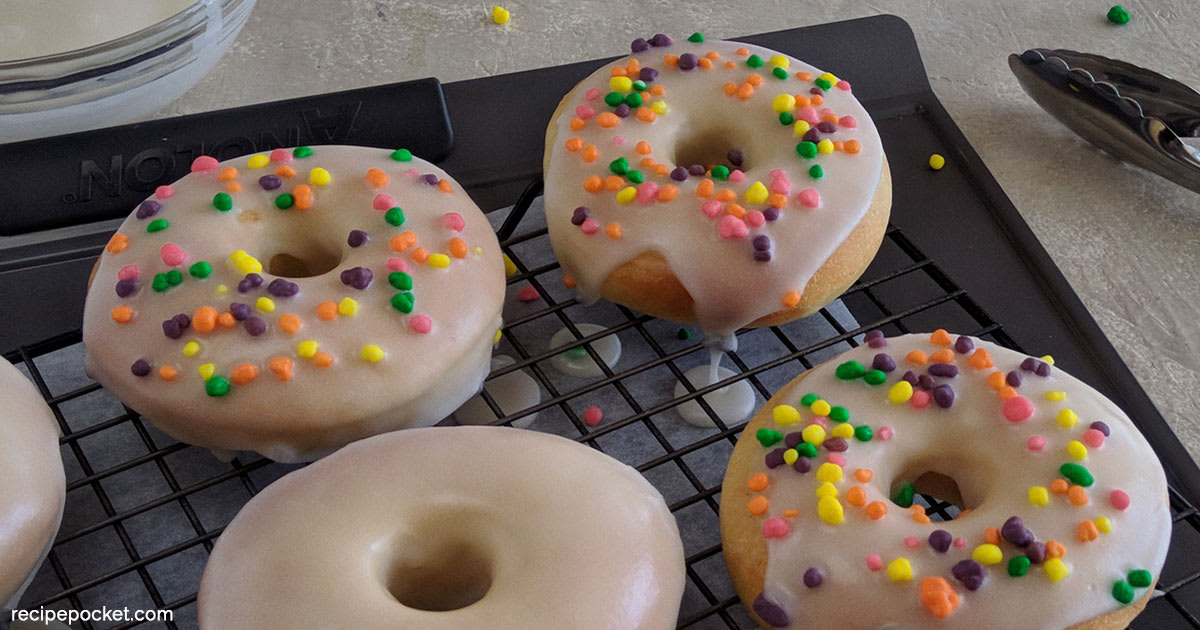 Easy Homemade Baked Donut Recipe Without A Pan - Makes 14