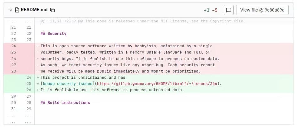 Libxml2 Narrowly Avoids Becoming Unmaintained