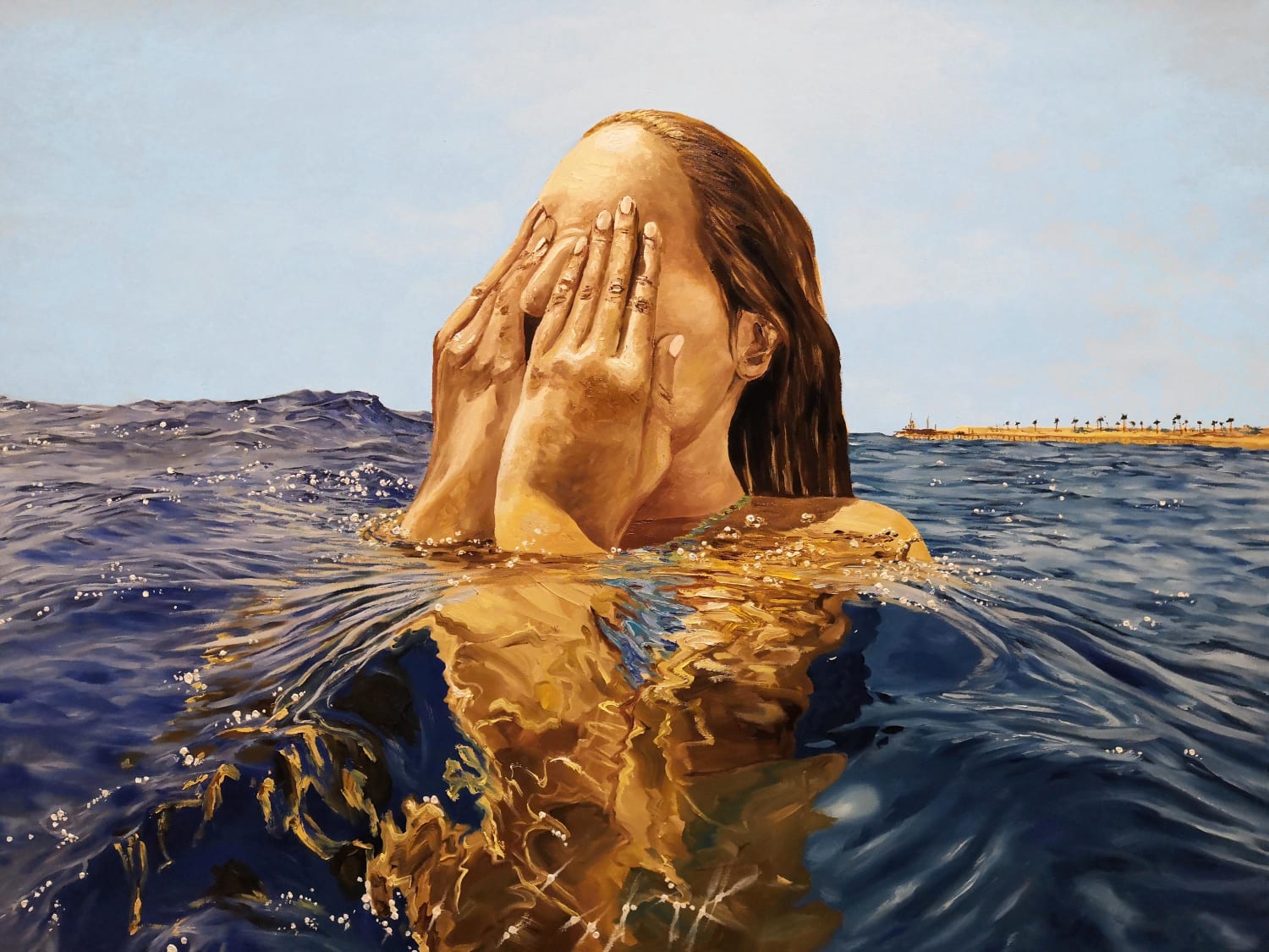 Out of the water. Anthony Lebedev.cm. Oil on canvas. 2020