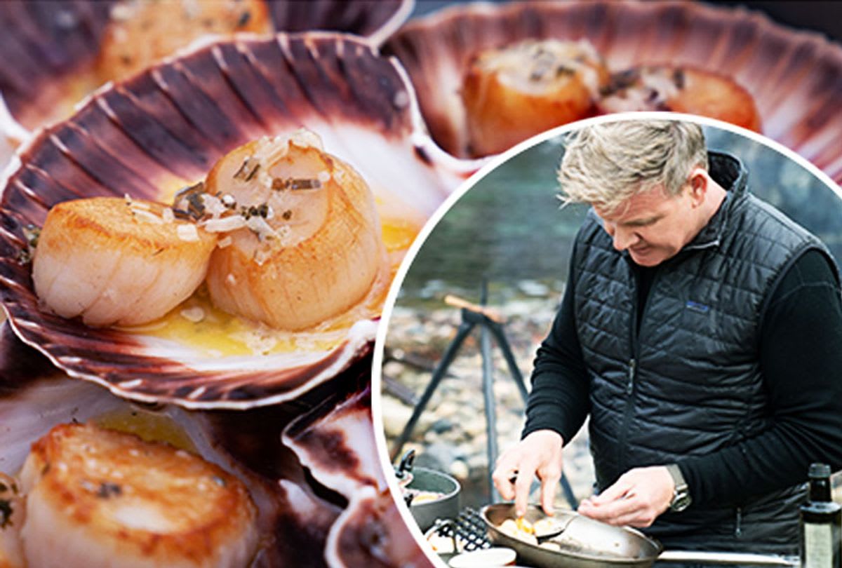 Gordon Ramsay's salty-sweet seared, hand-dived sea scallops were inspired by his journey to Norway