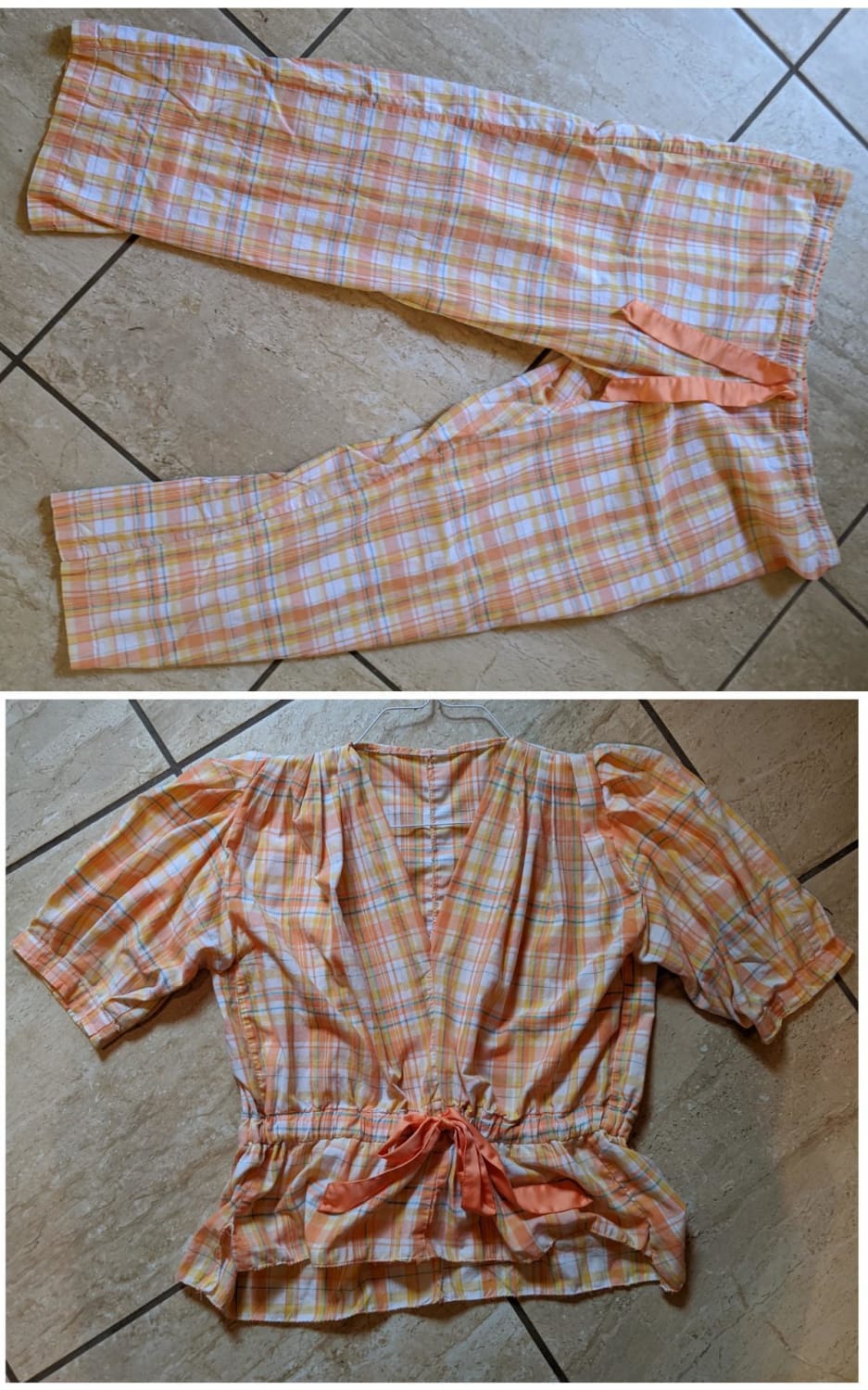 I made a 30's inspired top from some old pajama pants!
