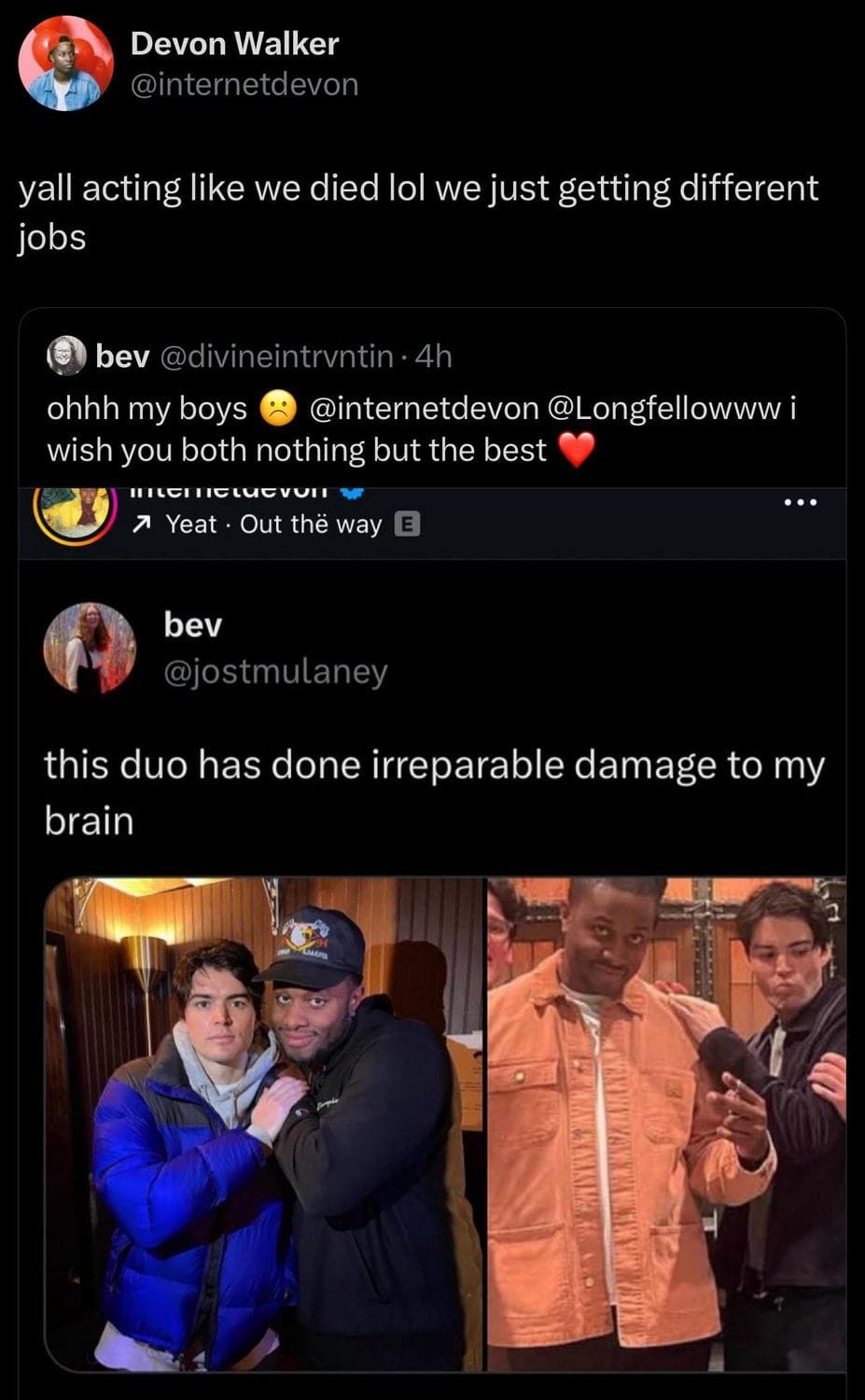 Devon seems to be in pretty good spirits