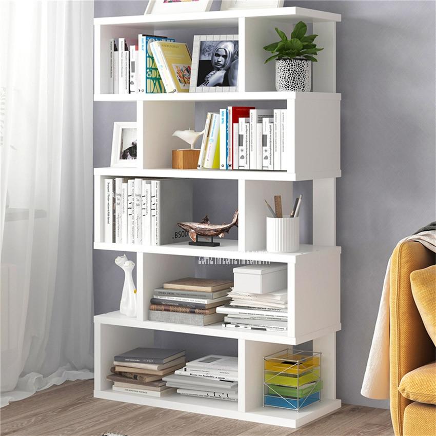 KbnMart Living Room Space Saving Small Manmade Board Floor Bookshelf Bedroom Modern Simple Multifunctional Student Display Bookcase