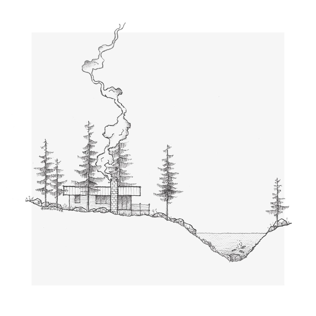 [Practice] Cabin Sketch 3. Graphite, notepad, PS.