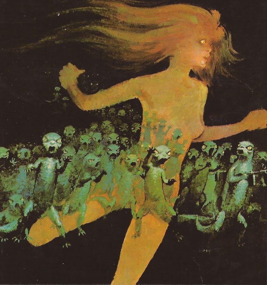 WAR WITH THE NEWTS. Cover art by Henri Lievens for a 1969 edition of the 1936 sci-fi novel.