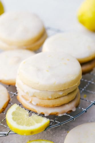 Buttery Lemon Shortbread Cookies with a Glaze