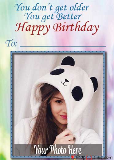 Happy Birthday Card with Name and Photo Edit - Name Photo Card Maker