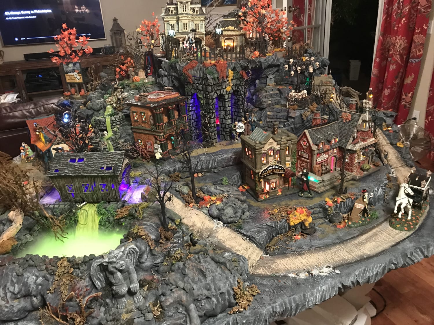 2017 Halloween Village Display by Christi | Halloween village display, Halloween village, Spooky town village