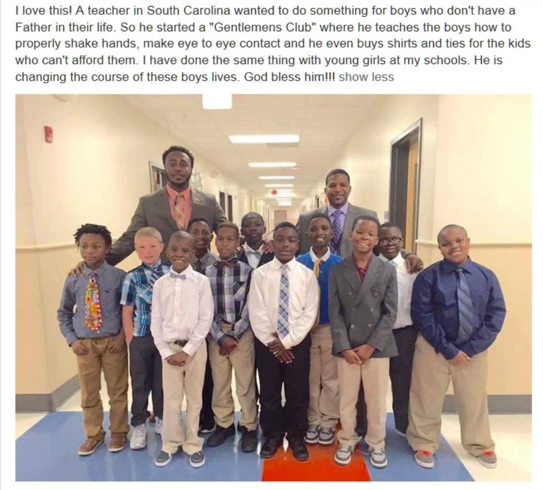 Raymond Nelson a teacher in South Carolina is going above and beyond to help young boys in his community become young gentlemen.