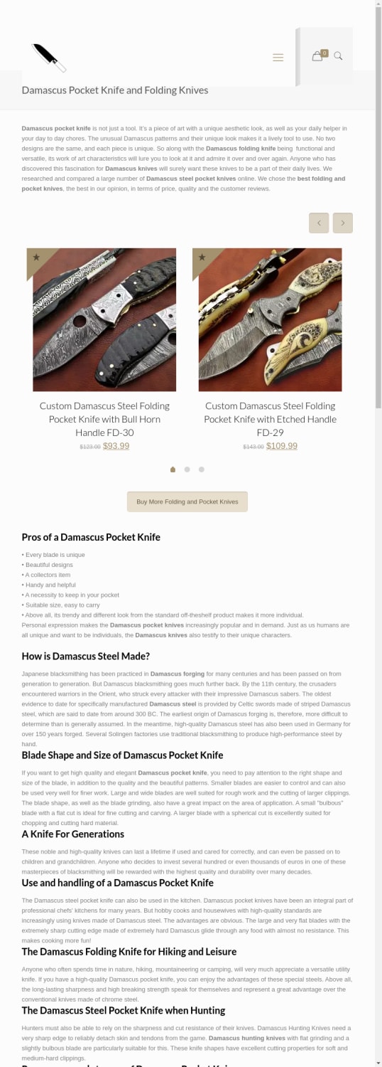 Damascus Pocket Knife and Folding Knives